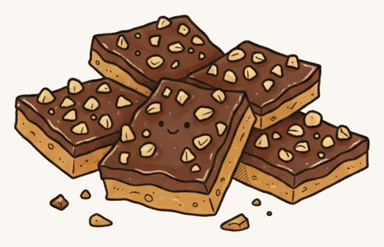 Hand-drawn illustration of toffee boxes